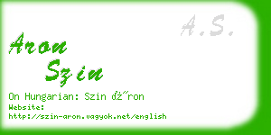 aron szin business card